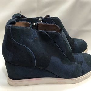 Paolo Wedge Sneakers Felicia Camo Navy 9.5